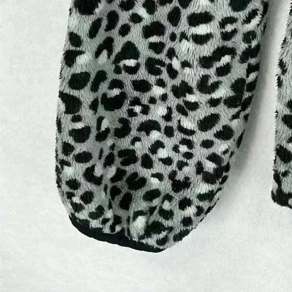 Place Girls Fleece Cheetah Print Jacket Size 14 Black and Gray - Picture 6 of 10